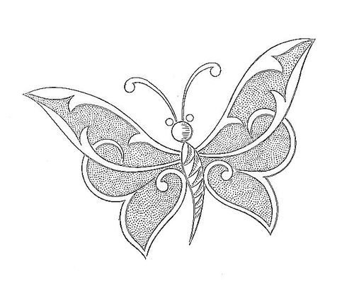 Бабочка трафарет для броши