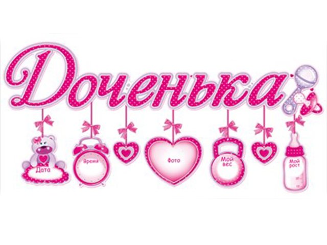 Гирлянда с подвесками-метрикой доченька!