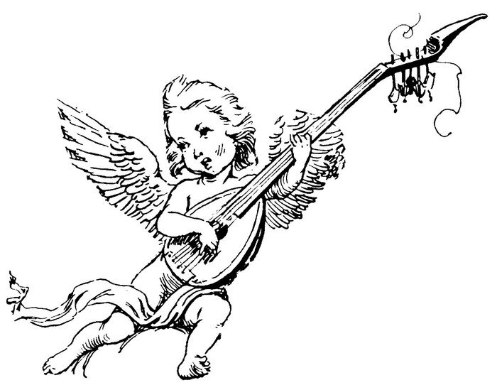 Ангелочек с музыкальным инструментом