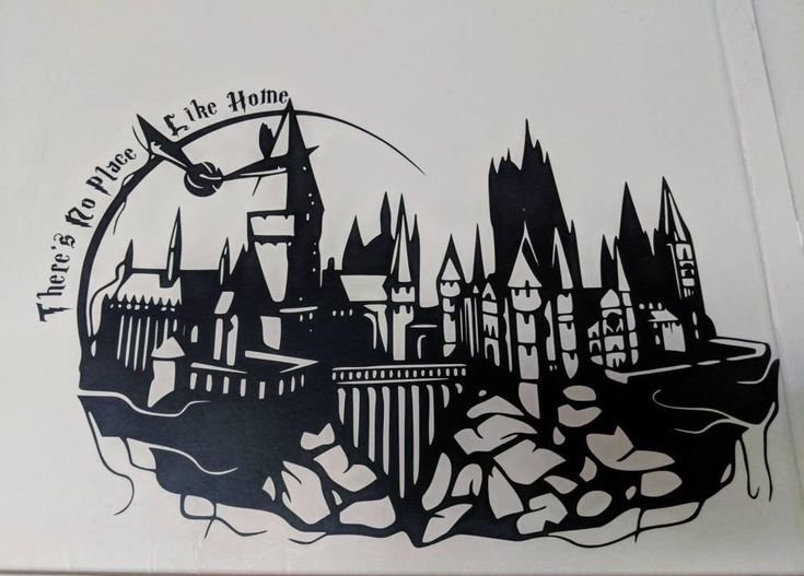 Гарри Поттер замок Хогвартс силуэт