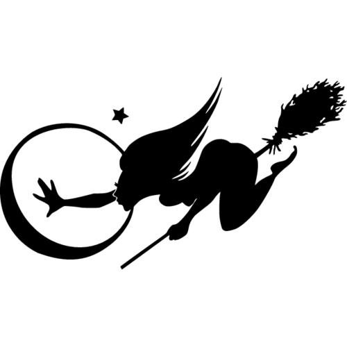 Наклейка ведьма на метле