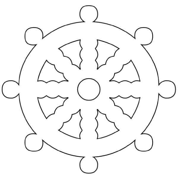 Трафарет штурвала корабля