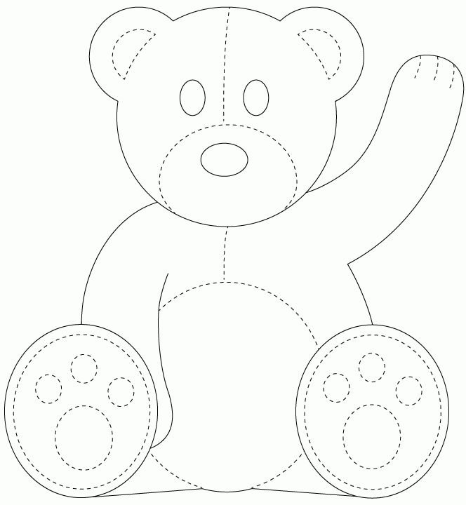 Трафарет мишки из фетра