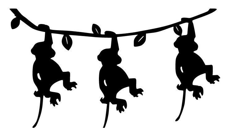 Силуэт обезьяны для вырезания