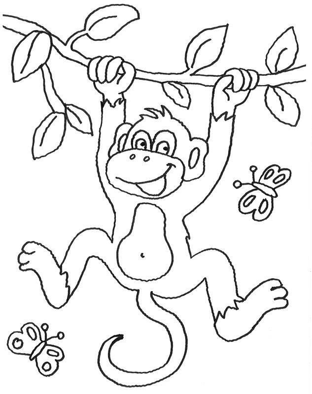 Обезьянка раскраска для детей