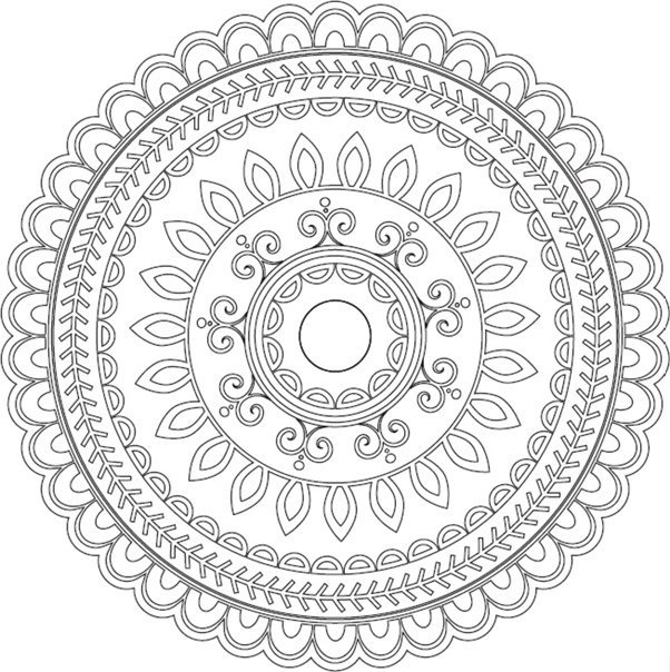 Мандала черно белая