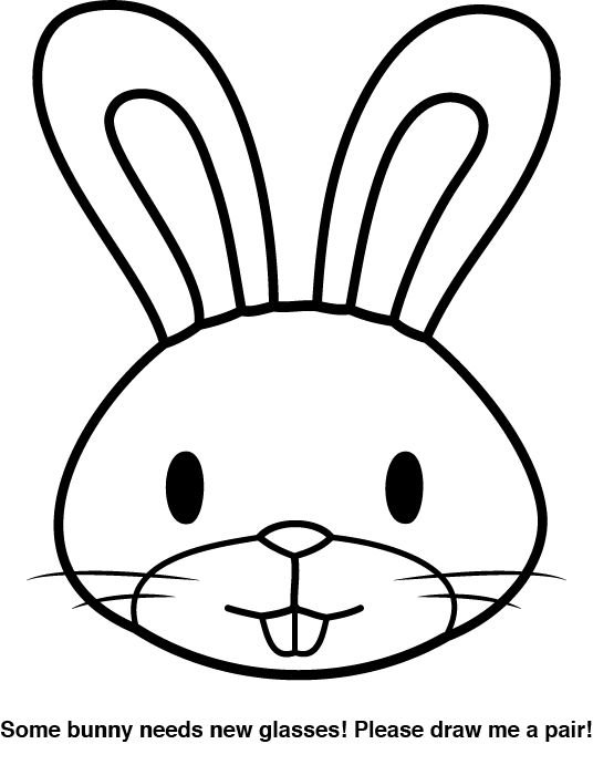 Мордочка зайчика для аппликации