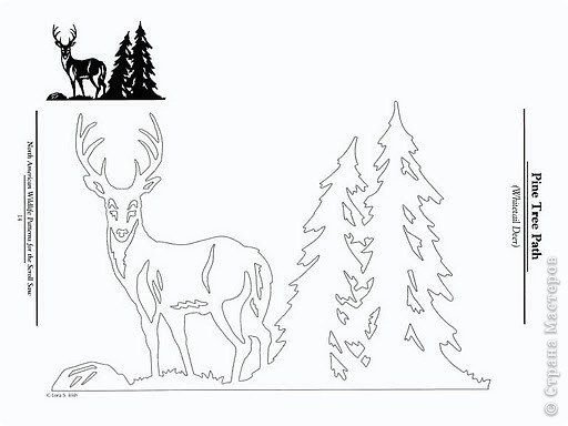 Зимний лес трафареты для вырезания