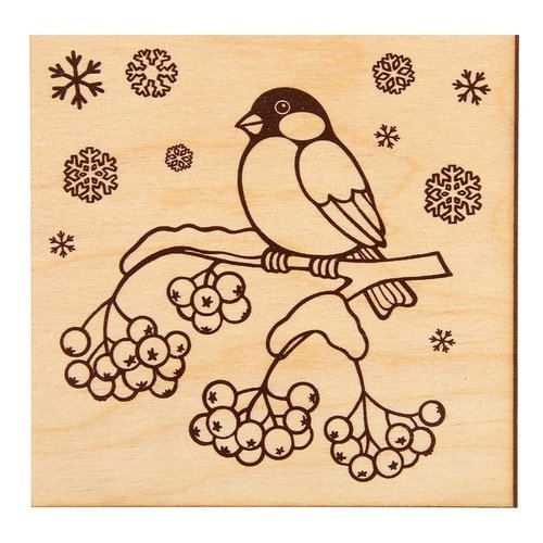 Снегирь на ветке рябины раскраска для детей