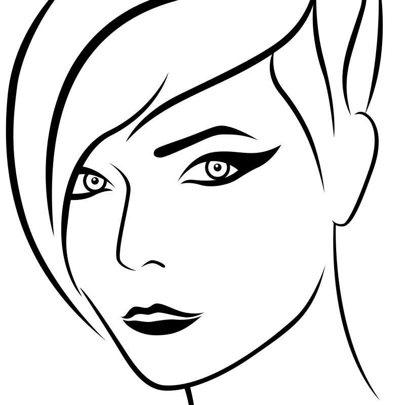 Контур женского лица