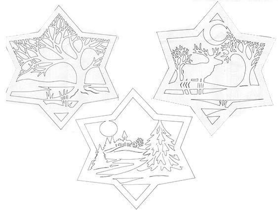 новогодние витражные снежинки