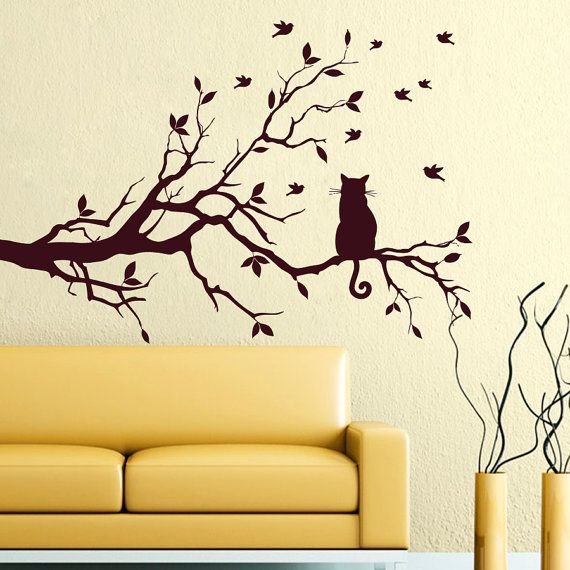 Декор стены деревом