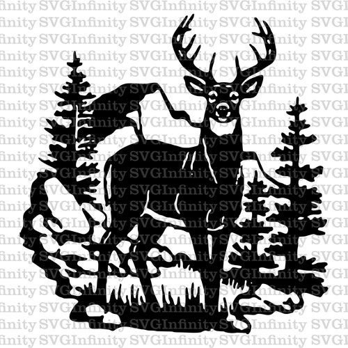 Силуэты животных в лесу