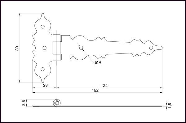 Чертежи декоративные петли