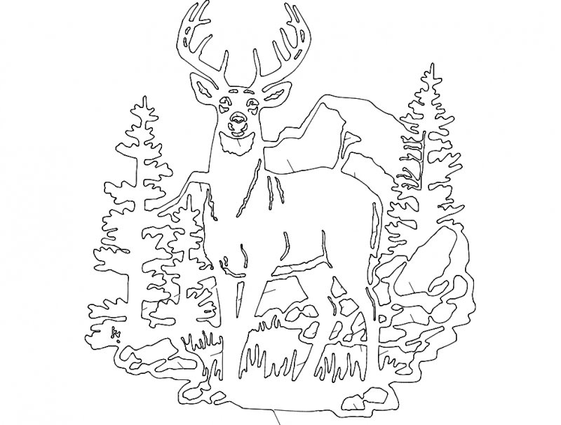 Вытынанки олени на окна