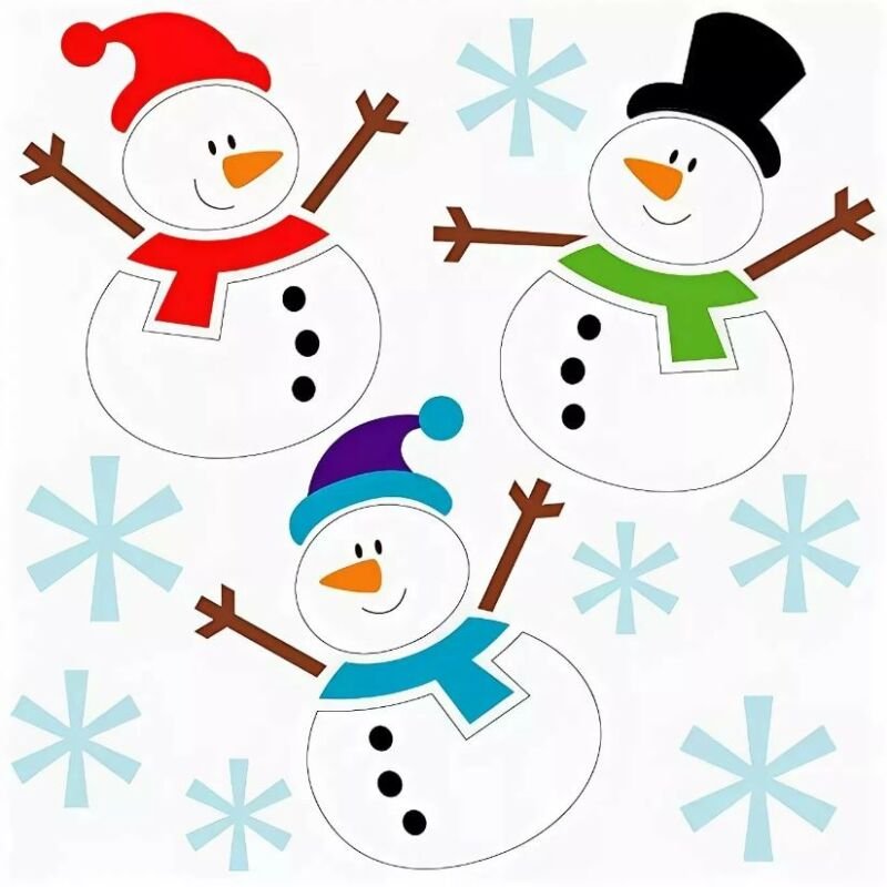 Снеговик на окно