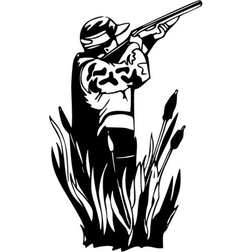 Трафарет охотника с ружьем