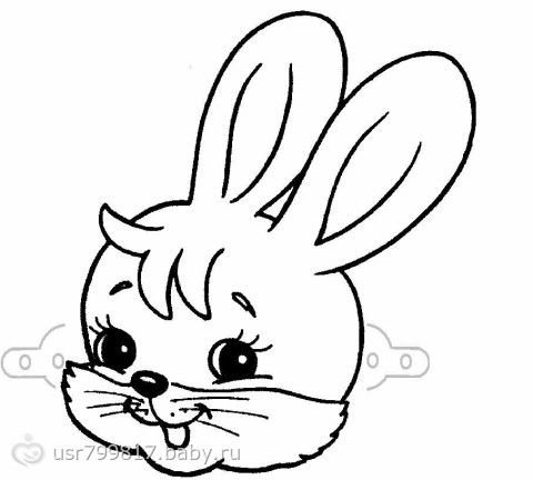 Зайка раскраска для детей
