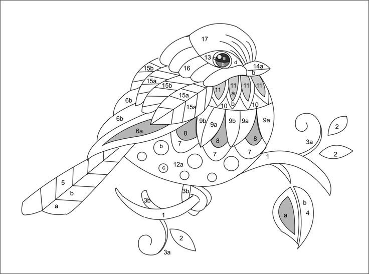 Трафарет птички для броши