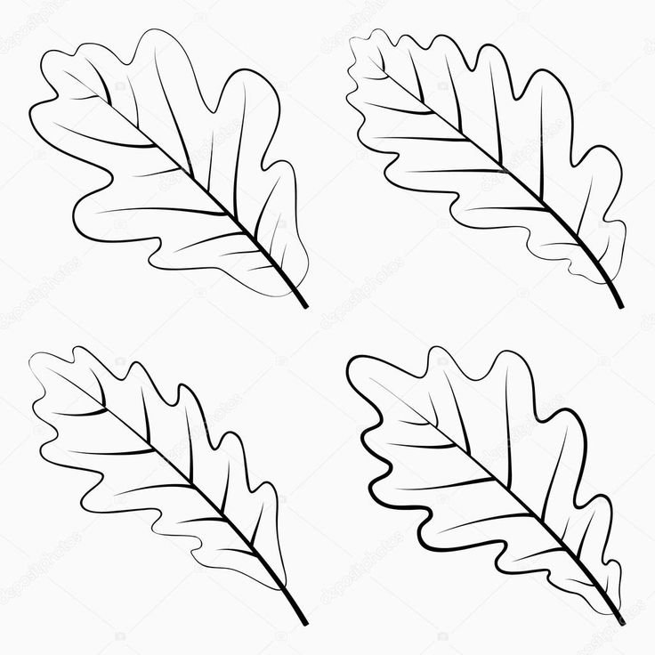 Дубовый лист трафарет для вырезания