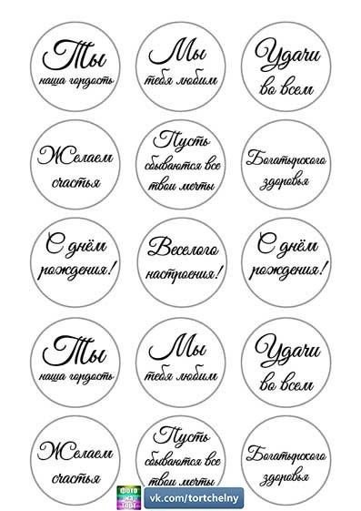 Красивые надписи на торт