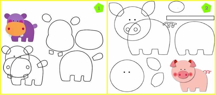 Звери из фетра выкройки