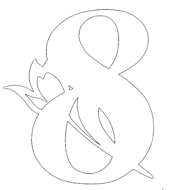 Трафарет на восьмое марта