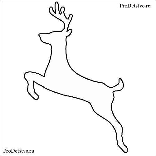 Новогодний олень трафарет