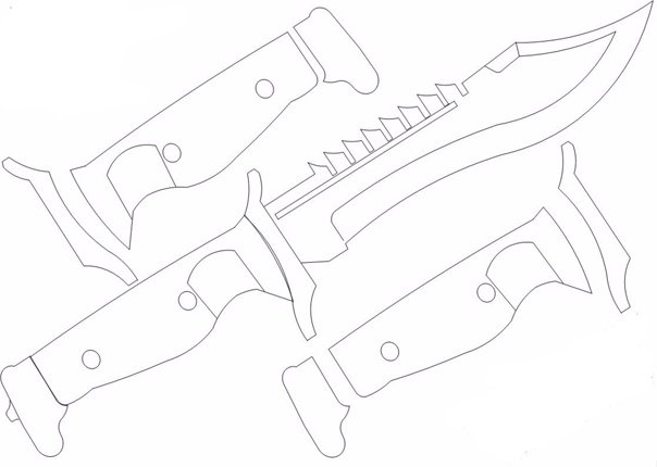 Нож Боуи чертеж