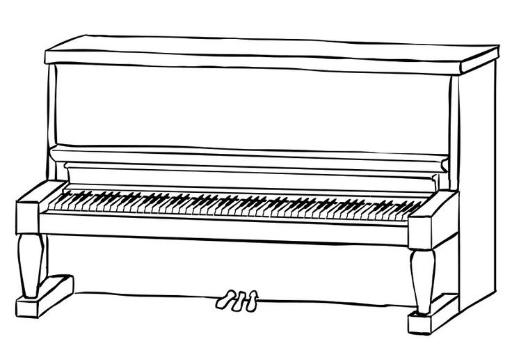 Фортепиано раскраска для детей