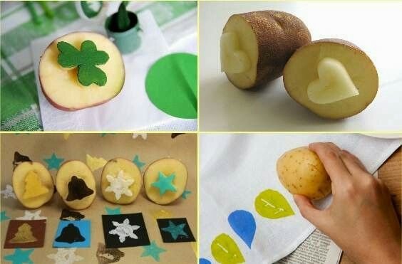 Штампы из картошки для рисования