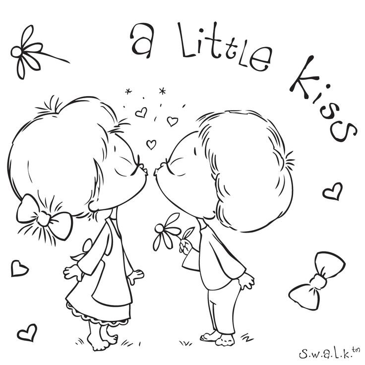 Раскраска поцелуй