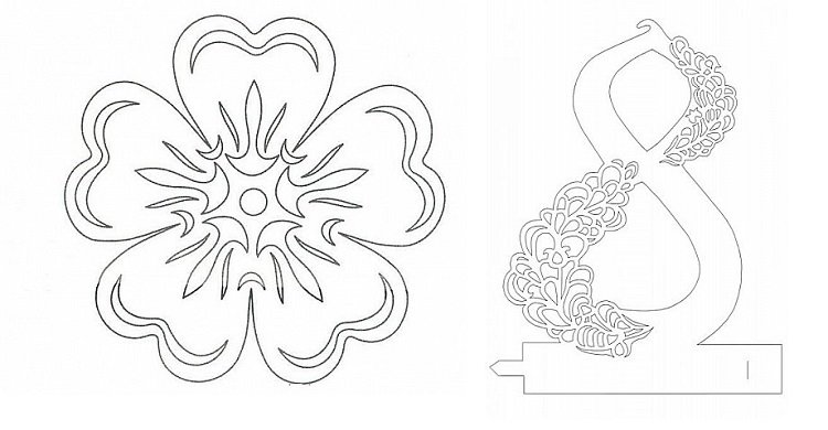Украшение окон к 8 марта трафареты