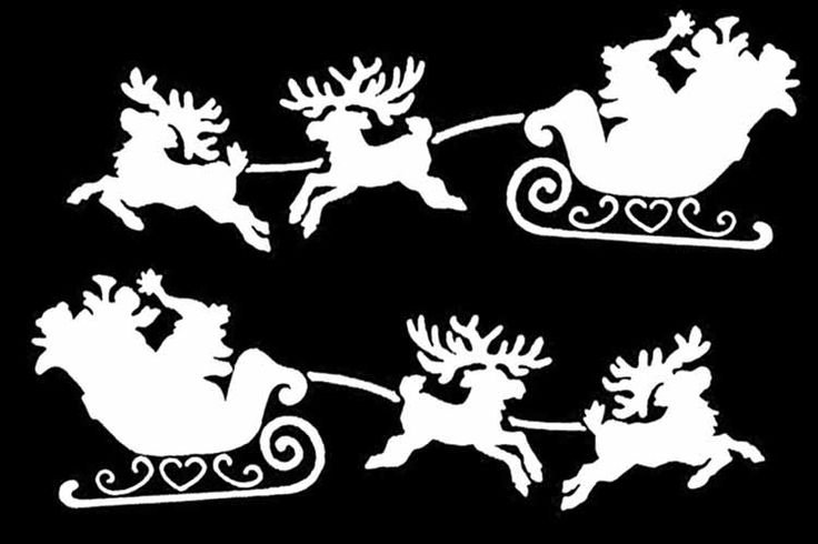 Олени с санями на окно