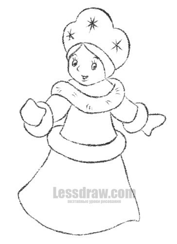 Снегурочка шаблон для рисования