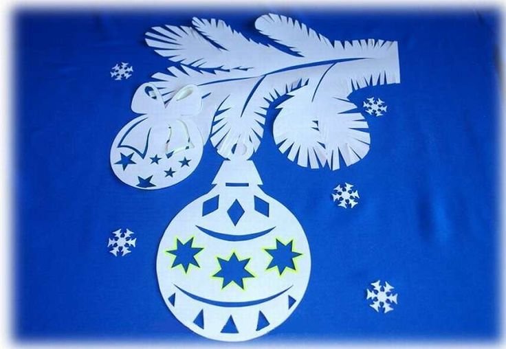 Веточки новогодние на окна