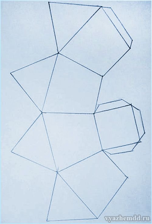 Бумажный фонарик развертка