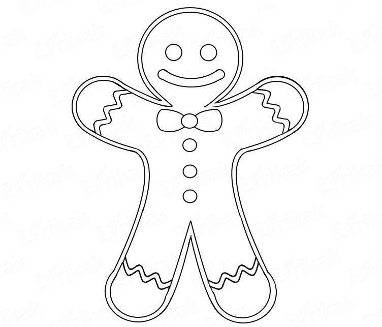 Пряничный человечек трафарет