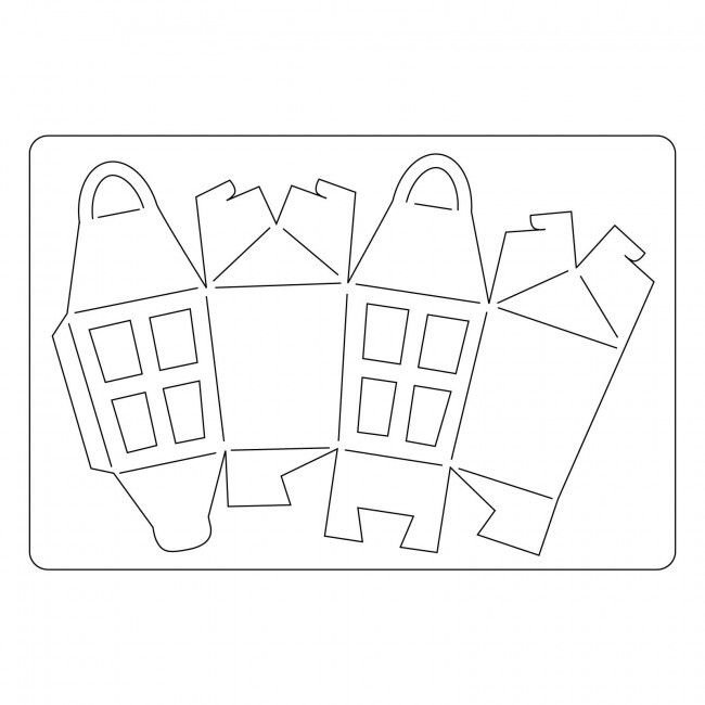 Трафарет домика для вырезания