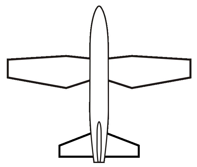 Самолет трафарет