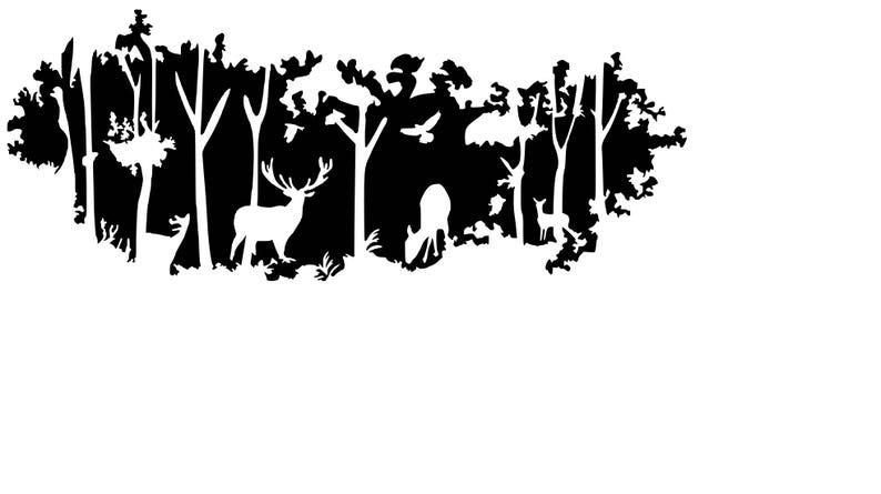 Силуэты животных в лесу