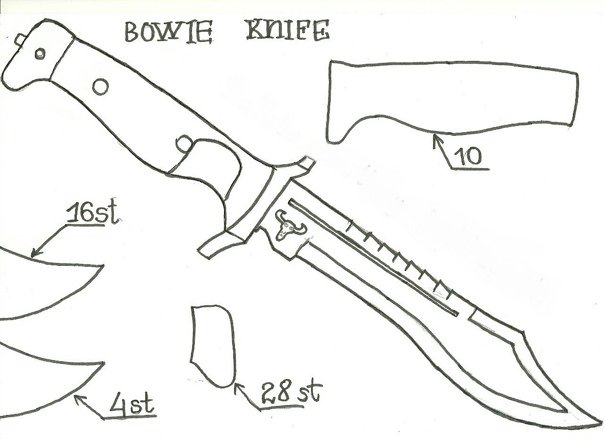 Охотничьи ножи Боуи чертеж