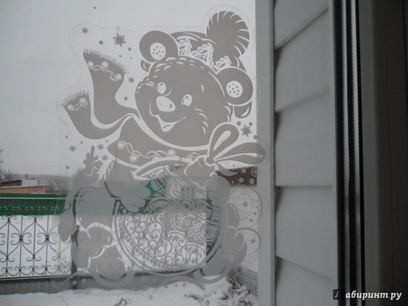 Мишка для украшения окон