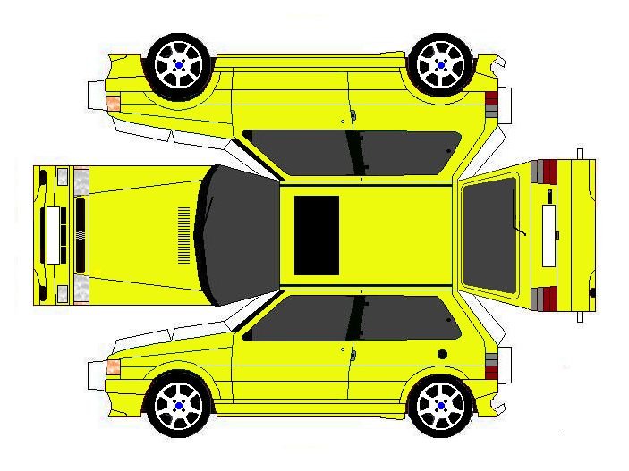 Паперкрафт машина Лада 2107