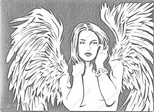 Ангел трафарет для вырезания