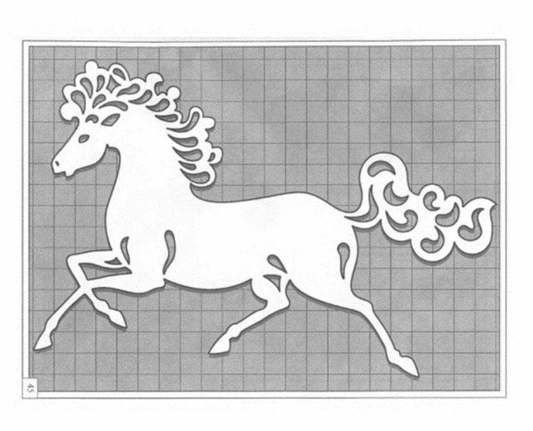 Лошадь трафарет для вырезания