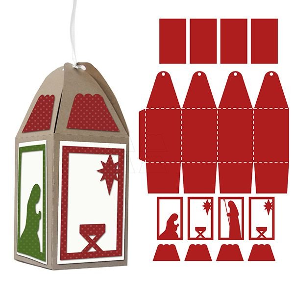 Бумажный фонарик развертка