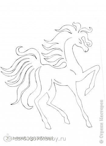 Лошадь трафарет для вырезания