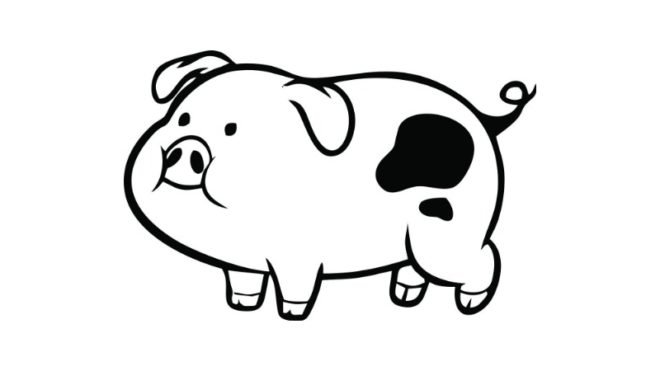 Свинья контур