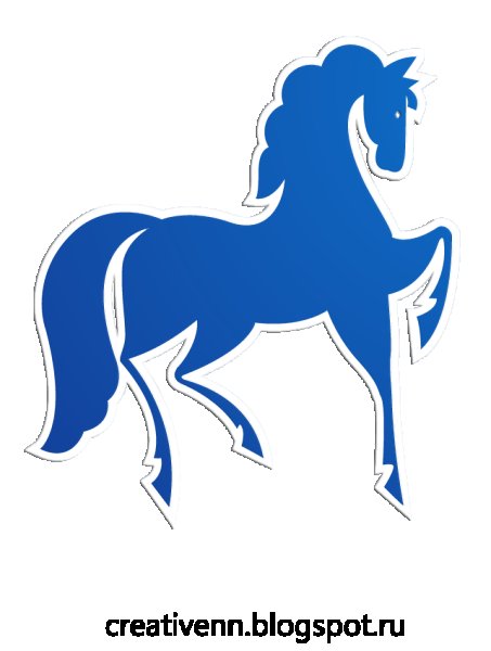 Лошадь трафарет для вырезания